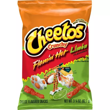 Cheetos Crunchy Flamin' Hot Limon Cheese Flavored Snack Chips, 3.25 oz Bag - Walmart.com