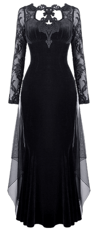Black lace and velvet dress