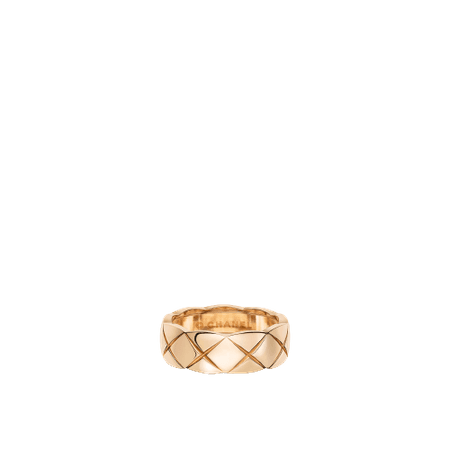 coco crush ring Quilted motif, small version, 18K BEIGE GOLD