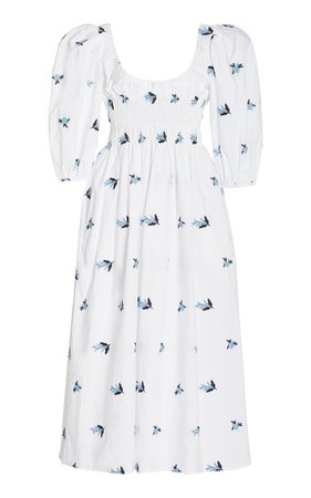 Veneto Smocked Embroidered Cotton Midi Dress By Ciao Lucia | Moda Operandi