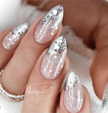 Silver Speckled Nails