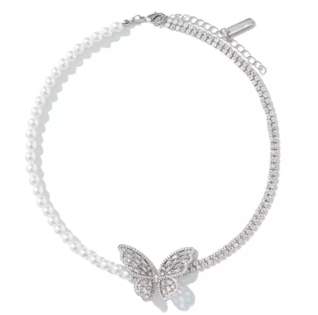 13 De Marzo Bling Butterfly Pearl Necklace | Mores Studio