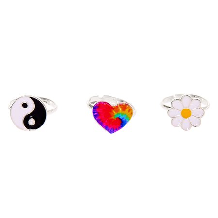 Flower Child Rings - 3 Pack | Claire's US