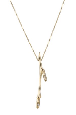 Fleur 18kt Gold Necklace with White Diamonds Gr. One Size