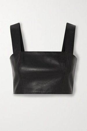 Balmain | Cropped leather top | NET-A-PORTER.COM