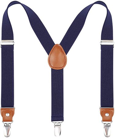 Amazon.com: Toddlers Kids Boys Mens Suspenders - Y Back Adjustable Strong Clips Synthetic Leather Suspenders: Clothing