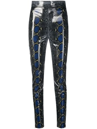 Versace python-print leggings