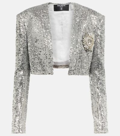Balmain - Cropped sequined blazer | Mytheresa