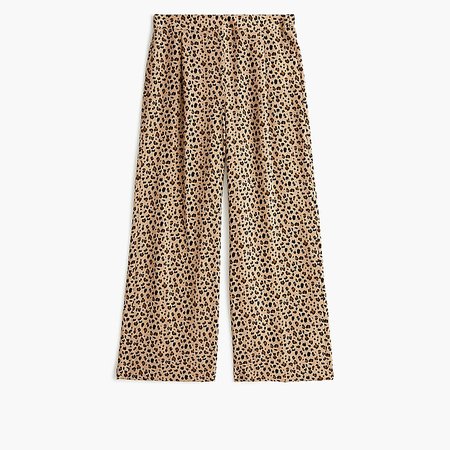 J.Crew: Relaxed Pull-on Cropped Pant In Leopard Print