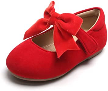 Amazon.com | Kiderence Girls Flat Mary Jane Shoes Dress Ballerina Red Shoe (Toddler 12/Little Kids) | Flats