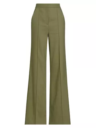 Shop Veronica Beard Noda Linen-Blend Straight-Leg Pants | Saks Fifth Avenue