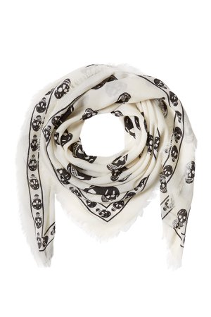 Skull Printed Scarf with Silk Gr. One Size