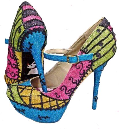 sally glitter heels