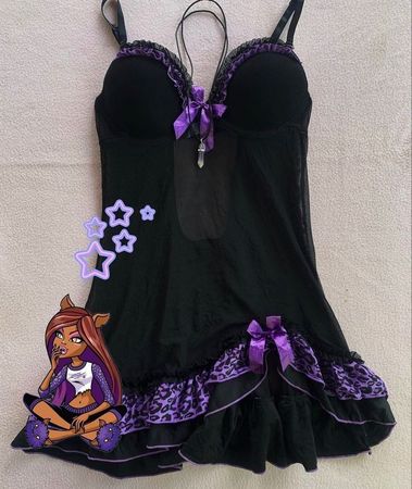 purple yk2 emo dress