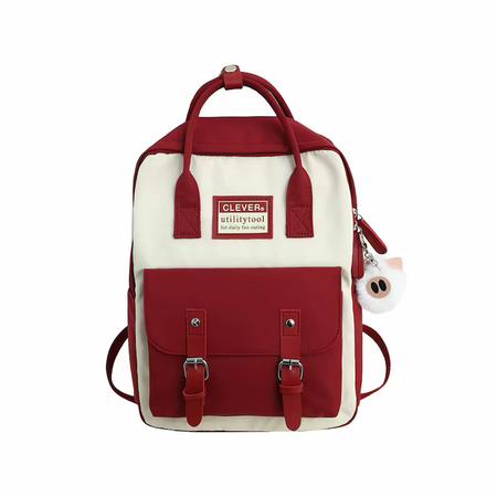 Red and White Candy Coloured Nylon Backpack / Rucksack
