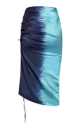 Ruched Silk-Blend Midi Skirt By Alejandra Alonso Rojas | Moda Operandi
