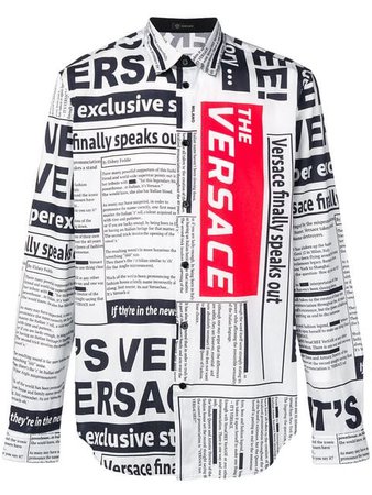 Versace Newspaper Print Shirt - Farfetch