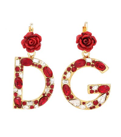 Dolce & Gabbana Red and Gold Crystal Earrings