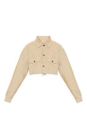 Cropped beige jean jacket