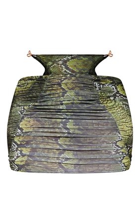 Shape Green Snake Branded Trim Bodycon Skirt | PrettyLittleThing USA
