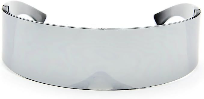Amazon.com: Futuristic Shield Sunglasses Monoblock Cyclops 100% UV400 (Silver Gray, UV400) : Clothing, Shoes & Jewelry
