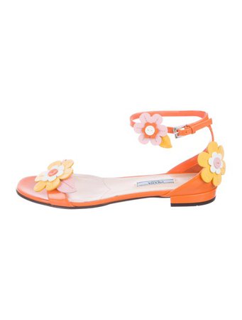Prada Floral Patent Leather Sandals - Shoes - PRA270762 | The RealReal
