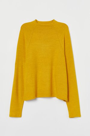 Top con cuello elevado - Amarillo mostaza - Ladies | H&M MX