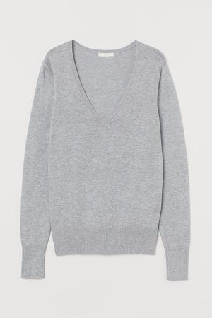 Fine-knit Sweater - Light gray melange - Ladies | H&M US