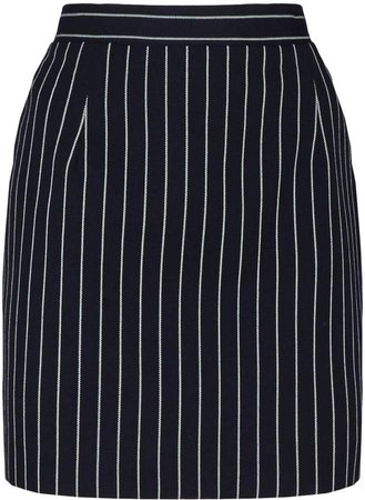 Alessandra Rich Wool Pinstripe Mini Skirt