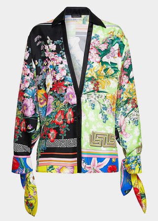 Versace - SS19 | Bloom print silk blouse ($1,595)