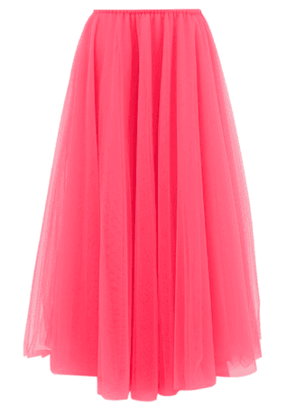 Raey Elasticated-waist Tulle Maxi Skirt In Pink | ModeSens