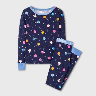 Girls' 2pc Space Lollipop Tight Fit Pajama Set - Cat & Jack™ Navy : Target