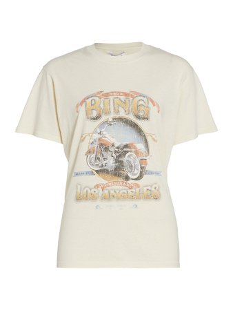 Shop ANINE BING Lili Biker Graphic T-Shirt | Saks Fifth Avenue