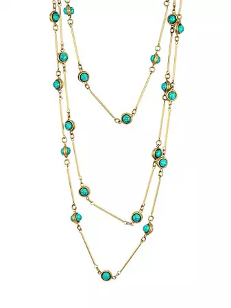 Shop Sylvia Toledano Candies 22K Goldplated & Turquoise Necklace | Saks Fifth Avenue