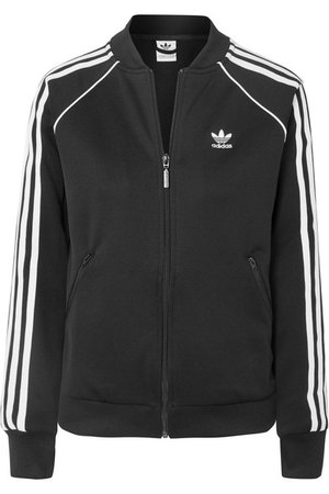 adidas Originals | Striped stretch-jersey track jacket | NET-A-PORTER.COM