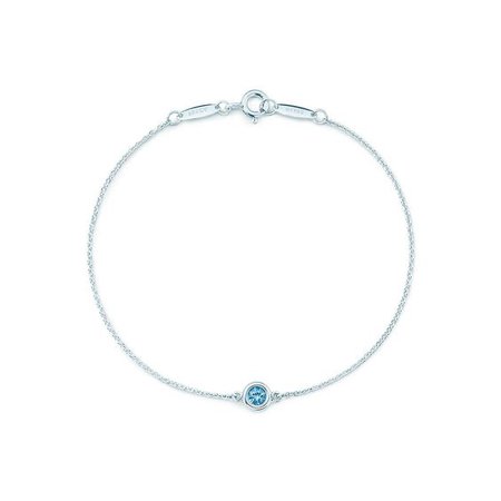 Elsa Peretti™ Color by the Yard bracelet in sterling silver with an aquamarine. | Tiffany & Co.