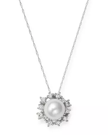 Pearl and diamond necklace