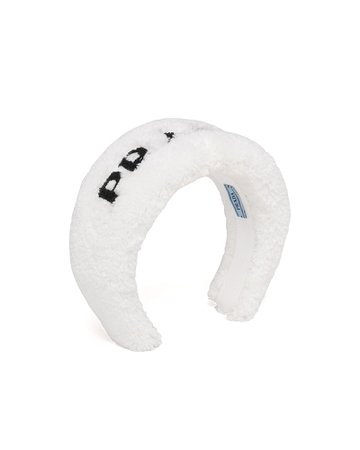 White/black Terrycloth headband | Prada