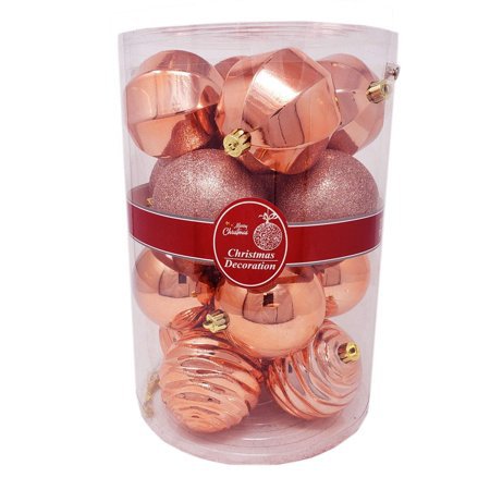 Christmas Festive Holiday Season Colorful Sparkling Shiny Ball Ornaments Set of 16pcs Mixed Rose Gold Set for Home, Office Xmas Decoration, Holiday, Party-Shatterproof,Thanksgiving,Gifts (16) - Walmart.com