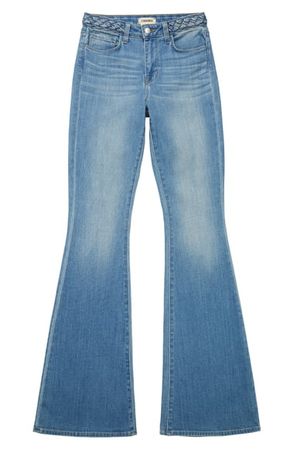 L'AGENCE Braid Detail High Waist Bell Bottom Jeans (Dorado) | Nordstrom