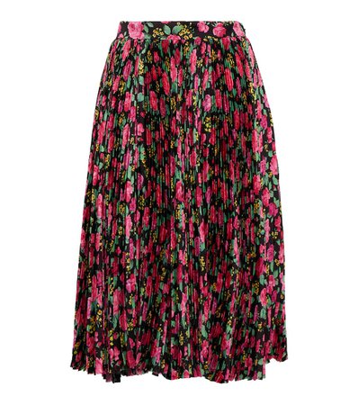 Balenciaga Floral pleated maxi skirt