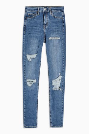 Mid Blue Super Rip Jamie Skinny Jeans | Topshop