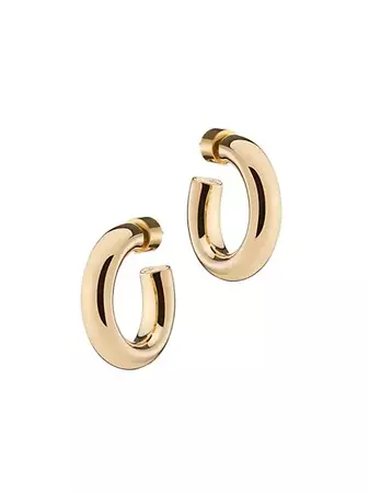 Shop Jennifer Fisher Samira 10K-Gold-Plated Huggie Hoop Earrings | Saks Fifth Avenue