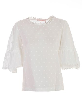 See By Chloé Dot Embroidered Blouse