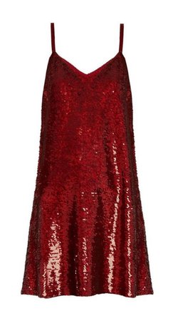 red sequin mini dress