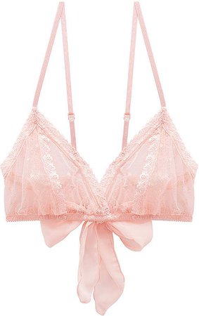 Pink Lace Bralette w/ Bow Back