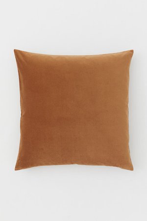 Cotton Velvet Cushion Cover - Brown - Home All | H&M US