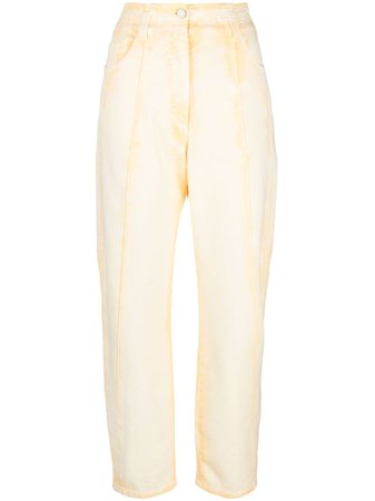 Alberta Ferretti bleach-wash tapered jeans yellow A03140181 - Farfetch