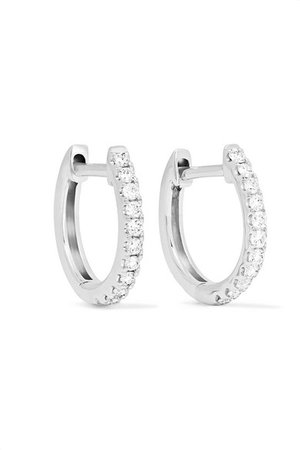 Anita Ko | Huggies 18-karat white gold diamond earrings | NET-A-PORTER.COM