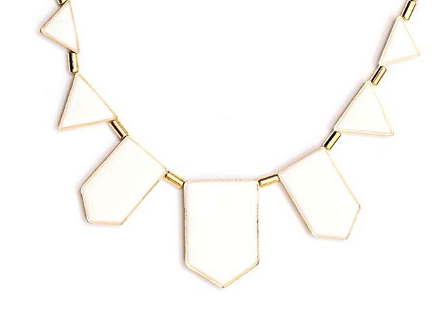 Amazon.com: Magic Metal Statement Necklace White Stations Enamel Triangle Geometric Bib Modern Triangle NM56 Fashion Jewelry: Chain Necklaces: Jewelry